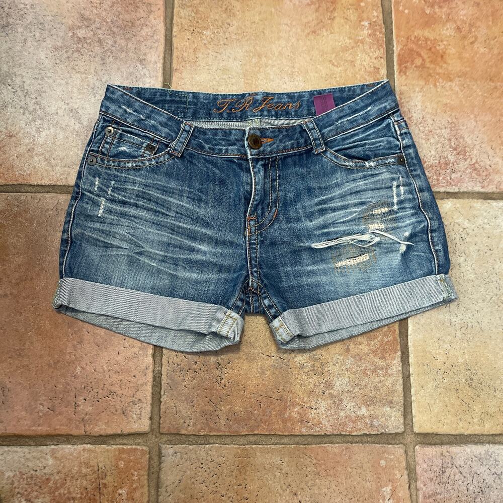 T.R Jeans cuffed shorts factory distressed
